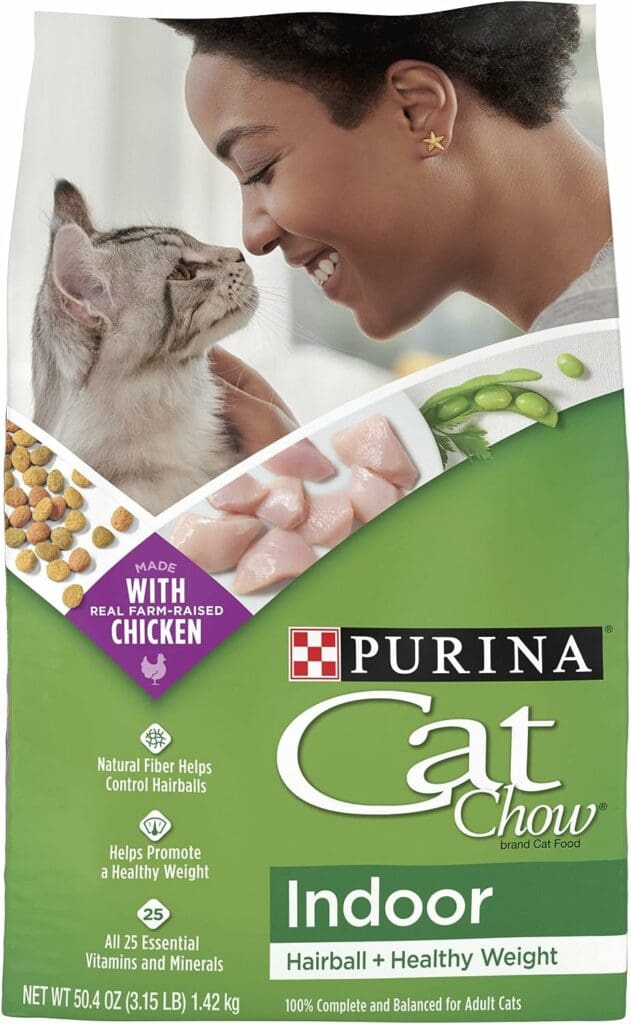 Purina Cat Chow Indoor Dry Cat Food, Hairball + Healthy Weight - (4) 3.15 lb. Bags