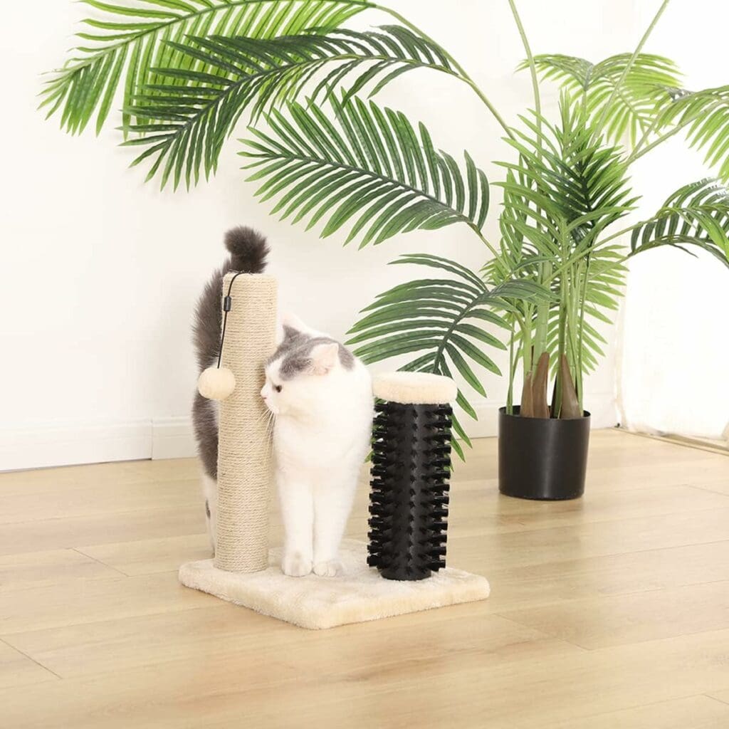 Amazon Basics Cat Scratching Post with Brush, Beige