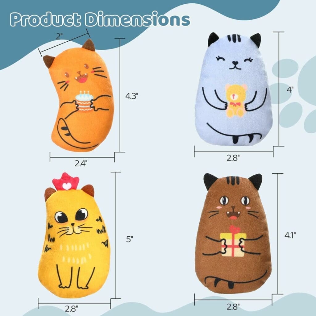 Legendog 5Pcs Catnip Toy, Cat Chew Toy Bite Resistant Catnip Toys for Cats,Catnip Filled Cartoon Mice Cat Teething Chew Toy (Multicolor)